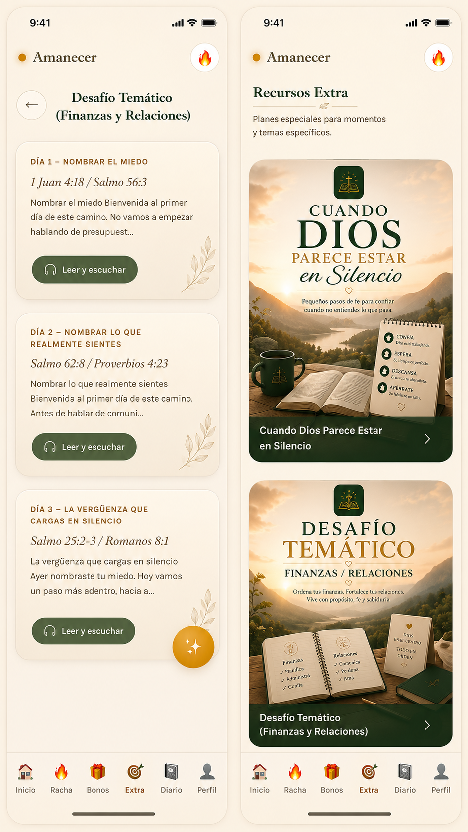 Captura de la app Amanecer
